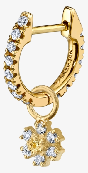 Diamond Flower Hoop Earring Charm - Body Jewelry #1271290