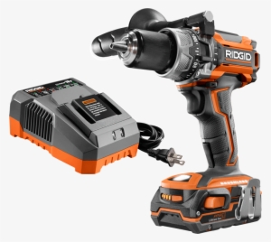Includes Drill, Impact Driver, Charger, - Ridgid 18-volt Lithium-ion Cordless Brushless Hammer #1271315