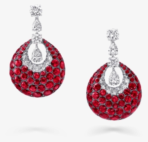 A Pair Of Graff Bombe Classic Earrings Featuring A - Graff Ruby Earrings #1271564