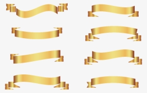 Png De Cinta De Oro - Golden Ribbon Vector #1271944