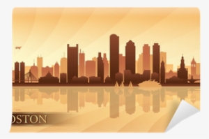 Boston City Skyline Silhouette Background Wall Mural - Boston Skyline Outline #1272450