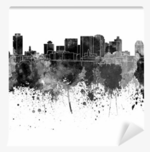 Nashville Skyline In Black Watercolor On White Background - Nashville Black And White #1272799
