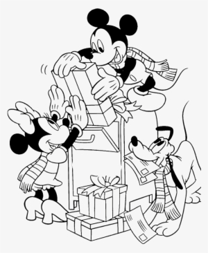 Mickey Mouse Happy Christmas Coloring For Kids - Mickey And Friends Christmas Coloring Pages #1274381