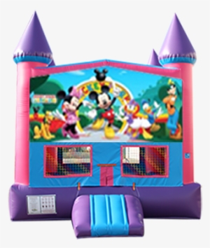 Mickey Mouse Clubhouse Pink And Purple Castle Moonwalk - Barbie Wallpapers For Desktop #1275379