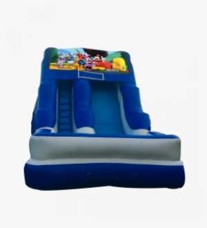 Mickey Mouse Clubhouse 16'wet Or Dry Slide - Pj Masks Bounce House #1275413