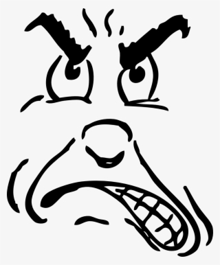 Angry Face Clip Art Black And White - Anger Clip Art #1276540