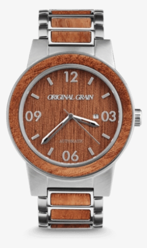 Barrel Auto 47mm - Original Grain Barrel - Mahogany Wood Mens Watch #1277114