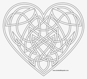 Knotwork Heart Coloring Page Also Available As A Transparent - Celtic Colouring Pages For Adults #1277653