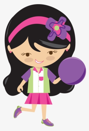 Little Girl Clipart Bowling - Bowling Girl Clip Art #1278819