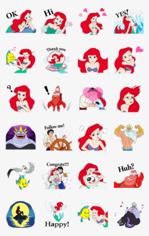 The Little Mermaid Animated Stickers - 디즈니 인어 공주 스티커 #1279195