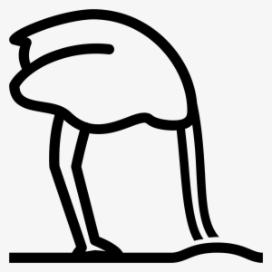 Ostrich Head In Sand Icon - Common Ostrich #1279918