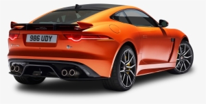 Orange Jaguar F Type Svr Coupe Back View Car Png Image - Jaguar F Type Svr Rear #1280775