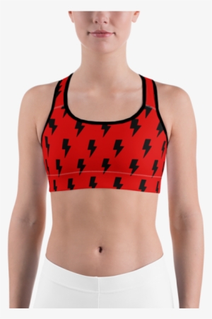 Black & Red Lightning Bolts Sports Bra - Bra #1282514 Black & Red Lightning Bolts Sports Bra - Bra #1282514