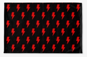 Red Lightning Bolts On Black Floormat - Parallel #1282538