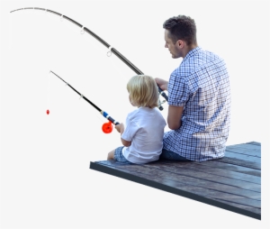 Dad And Son Fishing - Person Sitting Fishing Png #1282605