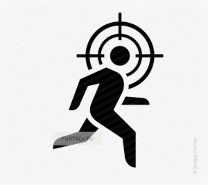 Vector Icon Of Male Person Running Under Crosshair - Crosshair Person #1283015
