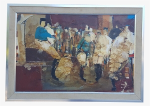 Abstract Mixed Media Collage Painting Signed By Listed - Painting #1283538