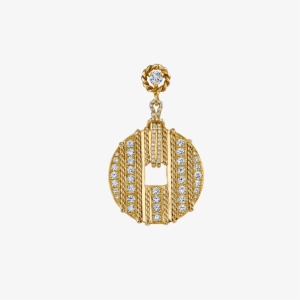 Diamond Spiral Coin Earring - Diamond Spiral Coin Earring 14k Yellow Gold White Diamond #1285055