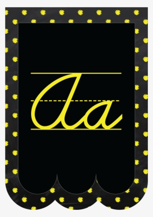 Chalkboard Bunting Banner Alphabet Polka Dot In Cursive #1285428