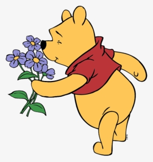 Pooh Cartoon Transparent - Smelling A Flower Clipart #1286072