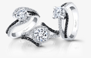 Black Diamond Engagement Rings - Twisted Engagement Ring Black Accent Diamonds #1289098
