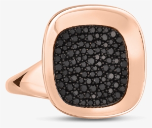 Roberto Coin 18k Rose Gold Small Ring With Black Diamonds - Small Black Diamond Jewelry #1289455