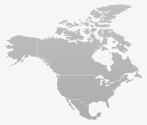 North America Continent Png Banner Transparent Library - North America Map Gray #1290873