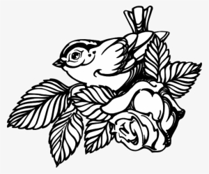 Bird With Rose Svg Clip Arts 600 X 498 Px #1291269