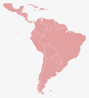 South America - Latin America Map Pink #1291842