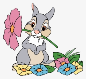 Disney Clipart Bambi Jpg Thumper - Disney Characters With Flowers #1292148