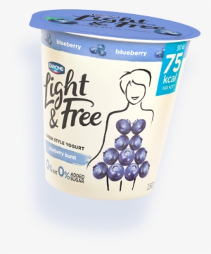 Packshot Product - Danone Light & Free Blueberry Yogurt #1293219