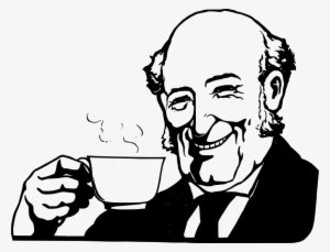 Bald Men Drink Coffee - Man Drinking Coffee Drawing #1293390