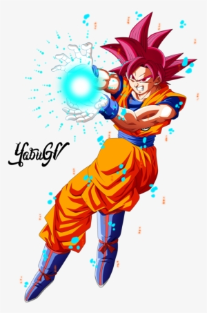 Goku Ssj Dios V - Goku Ssj God Png #1293624