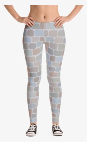 Castle Wall Legs - Happy Double Hooded Pied Frenchie Capri Leggings #1293826