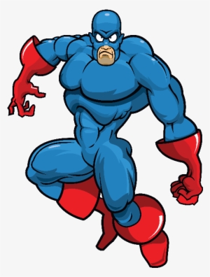 Blue Villain Mascot - Super Villain Cartoon #1294333