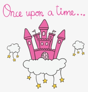 Once Upon A Time Castle Wall Decal - Pink Castle In Cloud #1294504