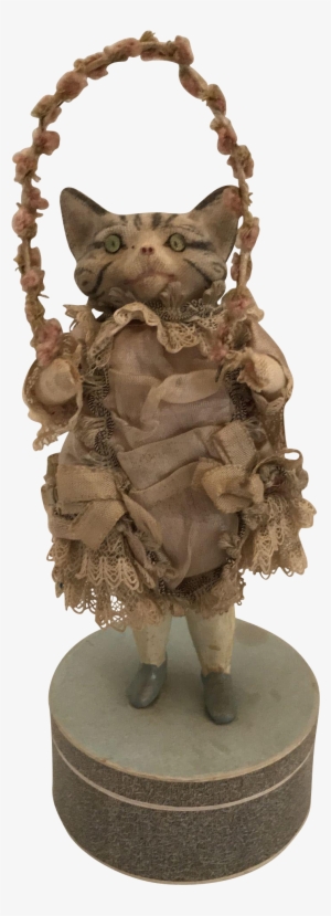 10 1/2 Antique German Dressed Cat Jumping Rope, Candy - Figurine #1295193
