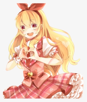 Happy Anime Girl Png - Anime Girl Heart Transparent #1295195