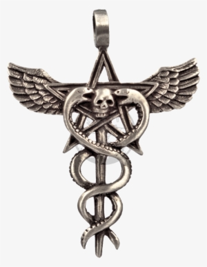 Aesculapius With Pentagram, Snakes, Eagle Wings & Skull - Snakes #1295827