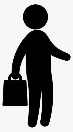 Businessman With Handbag Standing Silhouette - Icon #1295878