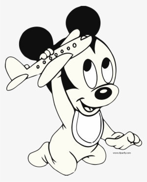 Free Disney Baby Mickey Mouse Picture Floral White - Baby Clipart Mickey Mouse #1296555