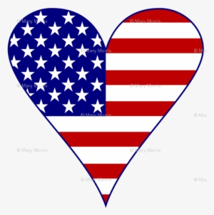 American Flag Heart Vector #1297836