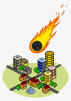 Fireball Clipart Asteroid - Office Building Clip Art #1298159