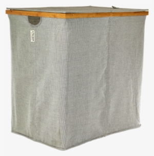 Gray Eco Fabric & Bamboo Double Hamper - Clothes Hamper Png #1298353