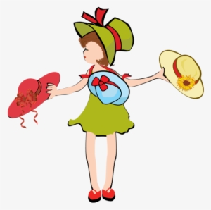 Clip Art Of Many Different Types Of Hats - Girl Wearing Many Hats Clipart #131685