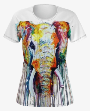 Watercolor Elephant Women's T-shirt - Watercolor Painting #131823