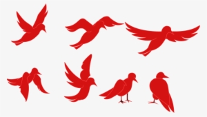 Animation Of A Silhouette Of A Bird On A White Background - Red Bird Flying Png #131879
