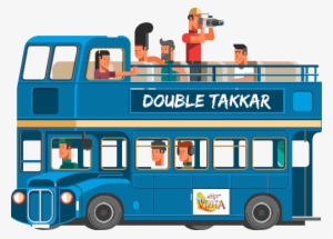 Bus - Cartoon Blue Double Decker Bus #132526