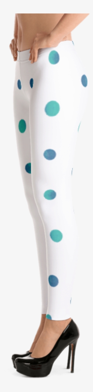 Watercolor Polka Dot Leggings - Leggings #132547