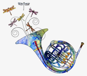 More Like Dragon In A Crib By Zodiarts - Colorful French Horn Png #132632